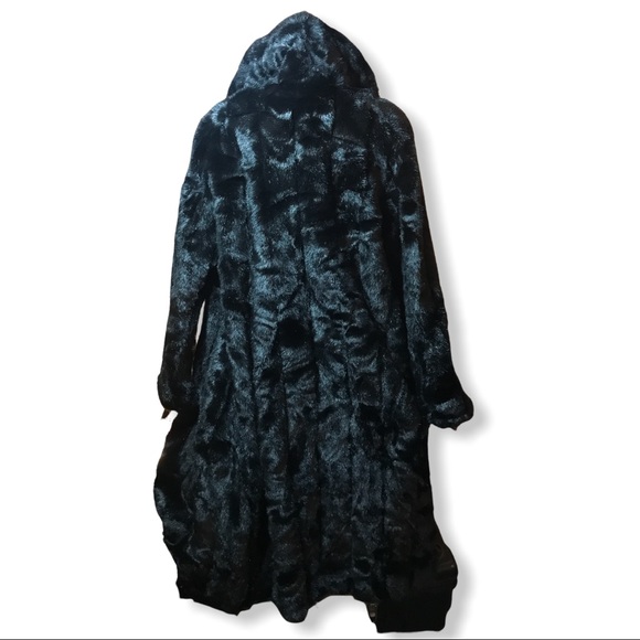 Jerry Lewis Black Fur Faux Coat - Picture 3 of 6